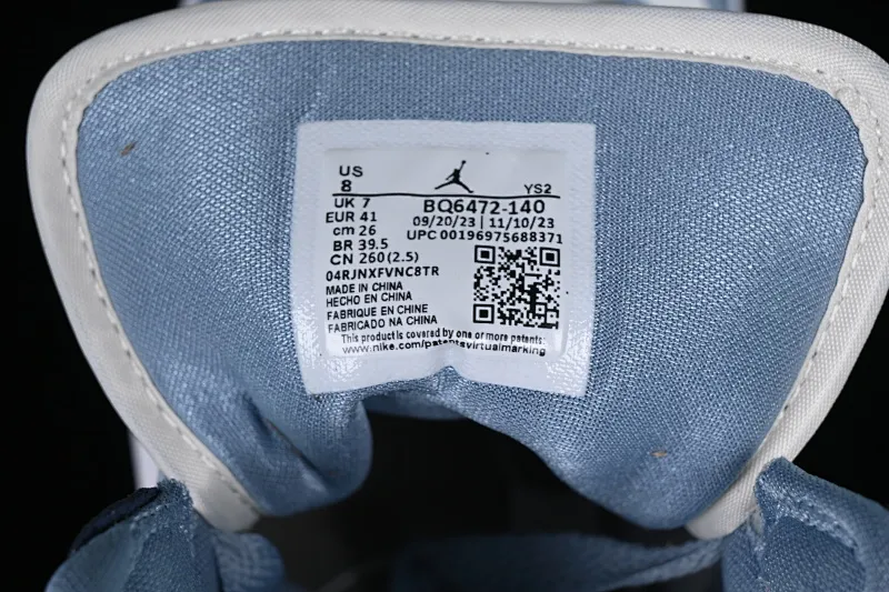 All categories Air Jordan Jordan series basketball shoes Air Jordan 1 Mid Air Jordan 1 Mid AJ1 Joe 1 white and blue Chinese culture and leisure sneakers BQ6472-140